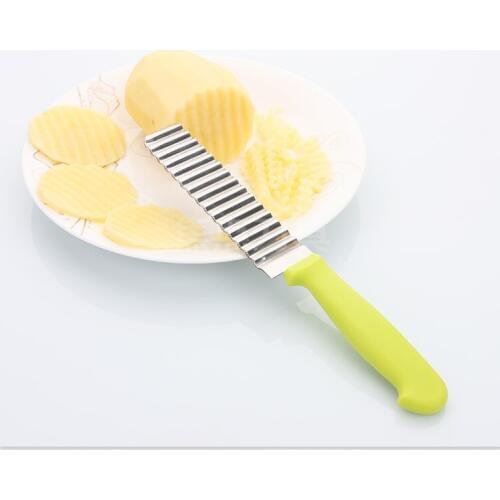 1PC New Stainless Steel Wave Knife Potato Cutting Corrugated Knife Fries Chips Cutter Slicer Cooking Tools KX 142