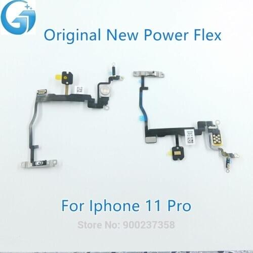 100% Original NEW Power Flex Cable For iPhone 11 Pro Light Flash On Off Switch control Metal Bracket Parts