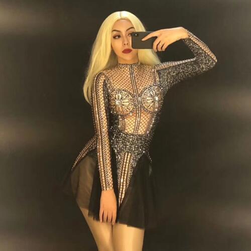 2018 Bodysuit Teacher Costume Bling Stage Show Outfit Performance Hip Hop Dance Costume Jazz Dance Singer Stretch Leotard DJ359