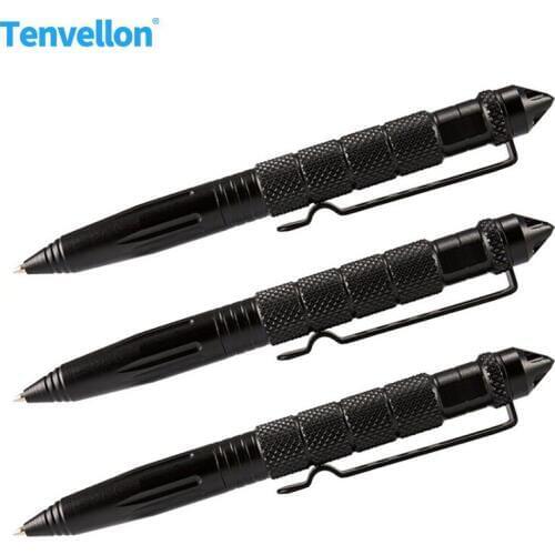 Tenvellon Self Defense Supplies 3pcs Self-Defense Pen Tactical Defense Pen Sharp head Personal defense tool Writing Function