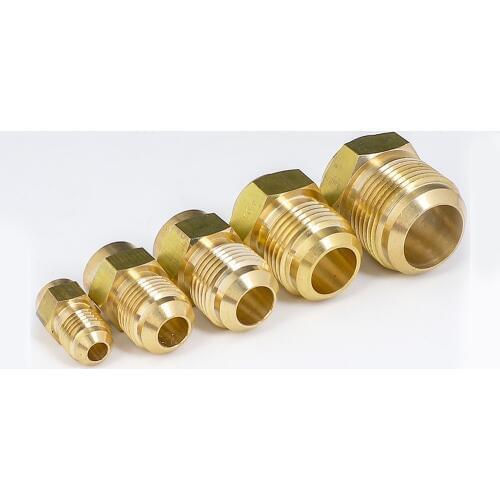 45 Degree SAE 1/4" 3/8" 1/2" 3/4" Flare Turn To End Feed Tube Coupling Brass Pipe Fitting Adapeter Water Gas Air Fuel
