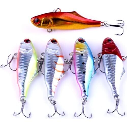 5pcs Sinking Vibration Fishing Lure 7cm 24g Crankbaits Artificial VIB Winter Ice Hard Bait Pike Bass Fishing Tackle 2020