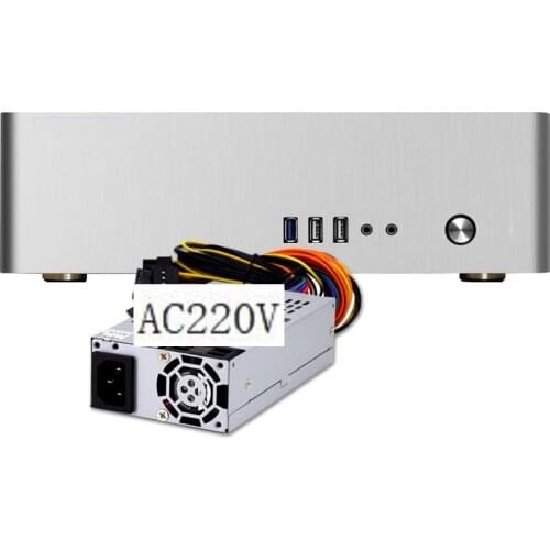Aluminum computer case small horizontal MINI ITX HTPC chassis include 270W power supply 220V AC