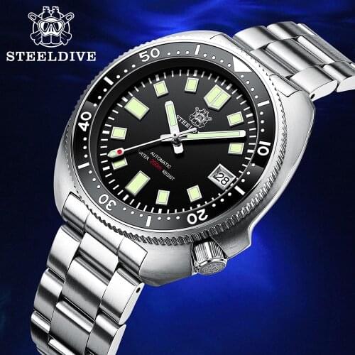 STEELDIVE 1970 NH35 Mens Automatic Watch 200m Diver Mechanical Watch Sapphire glass Luminous Driving Men Brand Orient Watches