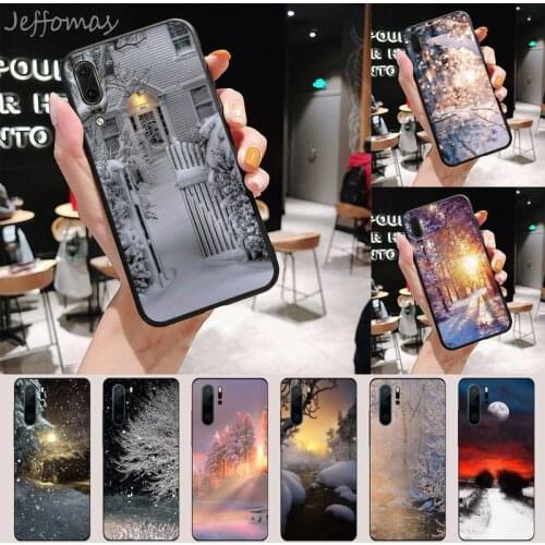 Landscape Winter Light Snow Phone Case For Huawei P 9 8 10 40 Mate 30 Honor 8 8A 20 20s 9x nova 6se 5t Y9s PSMART lite pro 2017