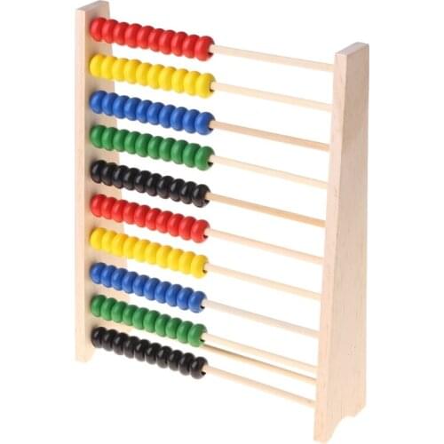 Wooden Abacus 10-row Colorful Beads Counting Kid Maths Learning educational toy