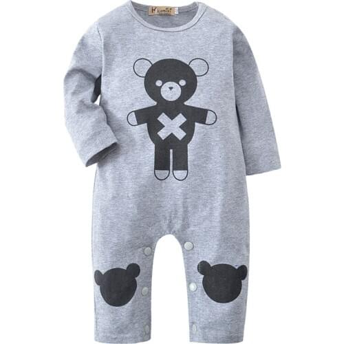 Newborn Baby Boy Toddler Clothes Cartoon Pattern Romper Long Sleeve Cotton Jumpsuit Infant game Outfits Set