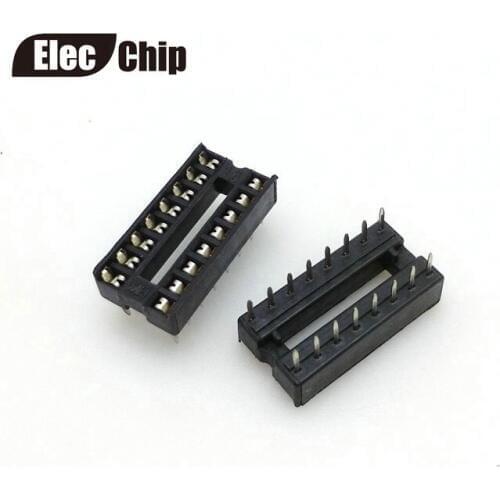 IC Socket Wide 16pin DIP Sockets Adaptor Solder Type Black 40pcs/lot wholesales