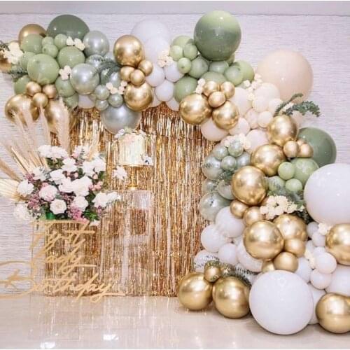 DIY Balloons Garland Arch Metallic Gold Global Retro Green Skin Globos Birthday Wedding Anniversary Party Decoration Baby Shower