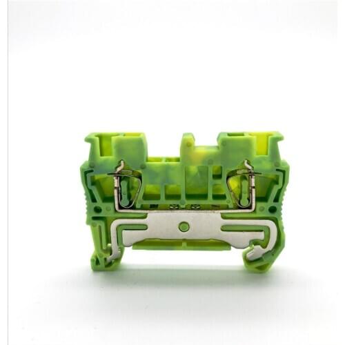 ST-2.5 PE Cage Self Locking Spring Grounding Terminal Universal Compact Wire Connector Rail Type Grounding Terminal Block