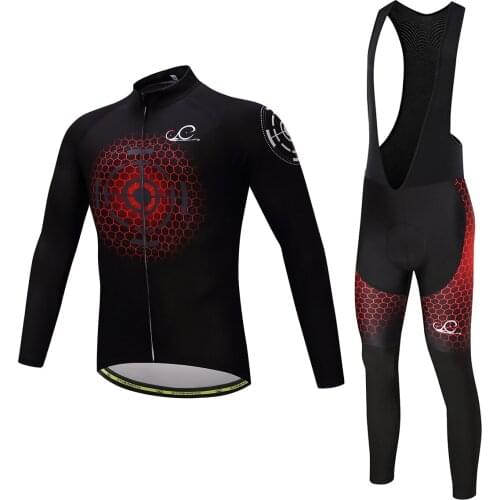 Long sleeve Cycling Jersey CYCEARTH Men Auturmn cycling clothing Set New team Shirt ropa ciclismo breathable bib pants suit Kit