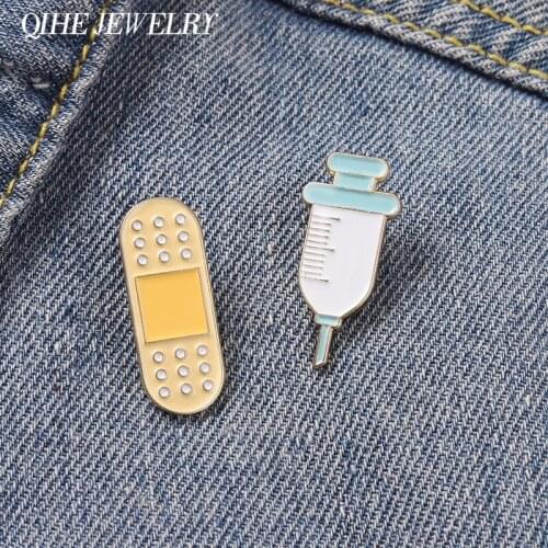 Medical Enamel Pins Syringe Bandage Metal Badge for Backpack Hat Bags Accessories Jewelry Gift for Doctor Nurse
