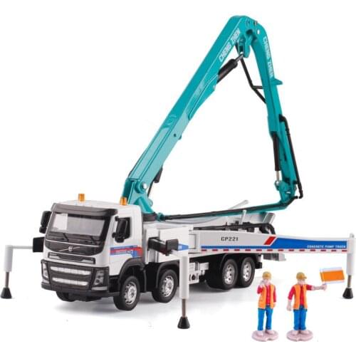 1/50 Alloy Pump Truck Model Childrens Toys Foldable Cement Pouring Truck Heavy Engineering Vehicle Box-packed Gifts For Children