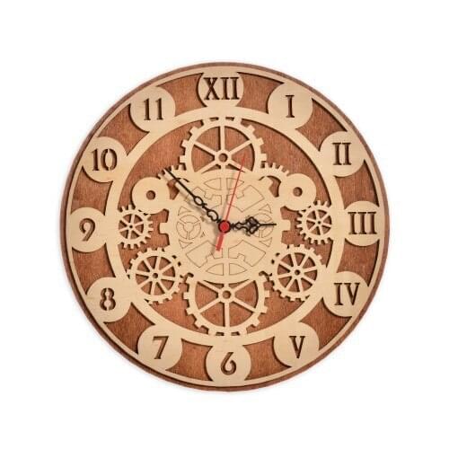 Original Design Wall Clock Gift for Wood Lovers Living Room Modern Geerwheel Design Home Deco Cafe Decor
