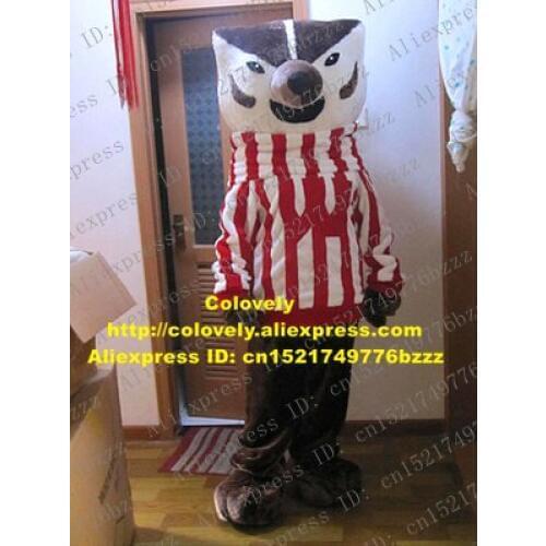 Fancy Brown Badger Fox Mascot Costume Mascotte Badger Brock Vixen Adult With Small Black Eyes Big Round Nose No.2501 Free Ship