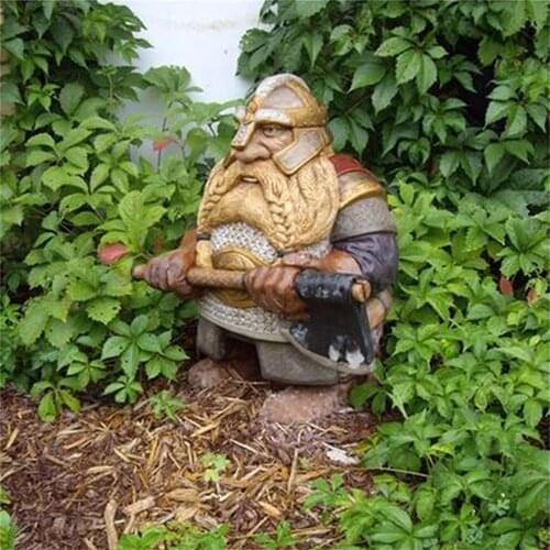 New Garden statue Viking Victor Dwarf Statue Garden Statue Miniature Ornaments for Home Yard Lawn Decoration free shipping