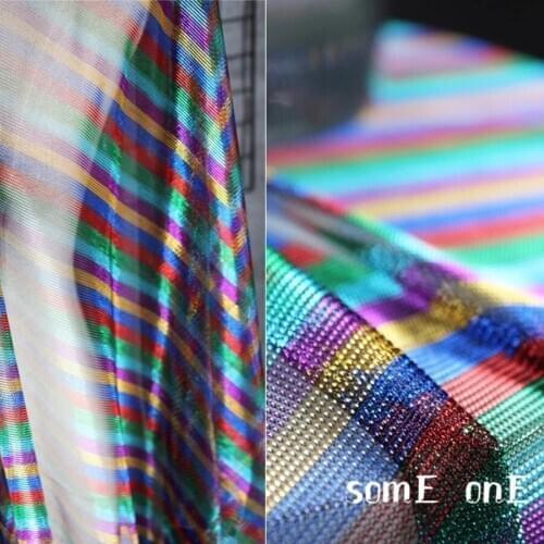 New Rainbow Laser Soft Tulle lace Fabric DIY Sew Scarf Veil Princess Christmas party Doll Decor Dress Designer Fabric