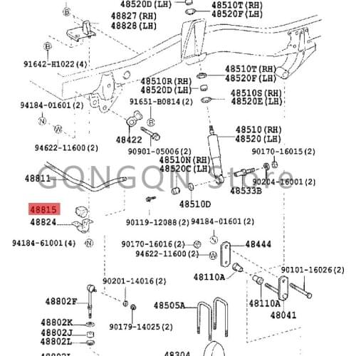 CAR front suspension rod rubber 2001- 2020 Toy ot aCR OWN front suspension rod rubber