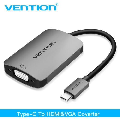 Vention USB C to HDMI VGA Adapter USB Type-c Adapter for MacBook Chromebook Pixel Huawei Mate 10 Type C 3.1 to HDMI VGA Male