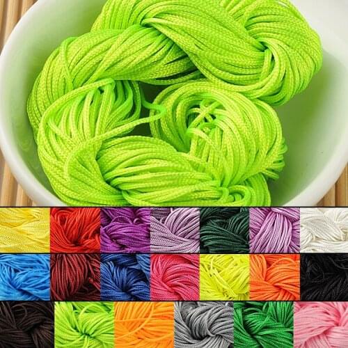 1mm 20m Nylon Chinese Knot Cord Macrame Rattail Braided Jewelry Thread String Macrame Rattail Bracelet Braided String Roll