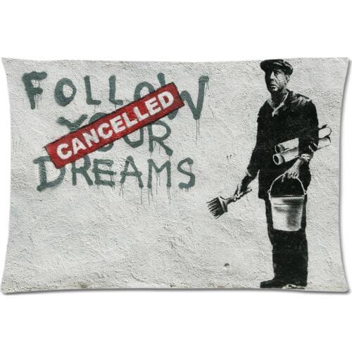 Customized Pillowcase Bedroom Art Pillow Slip Living Room Banksy Graffiti Pillow Cover Bedding Decorative Pillow Cases 20"x30"