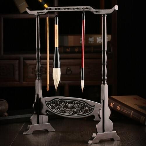 Rosewood brush hair hanging Bige penholder 14 Pin Black rosewood wood wool hanging rack rack the "scholars four jewels"