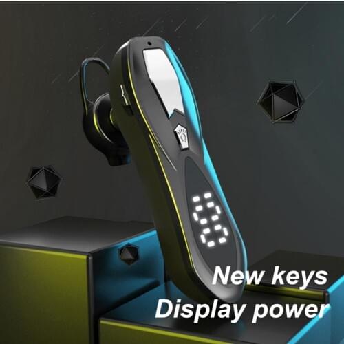 Portable Business Sport Wireless Bluetooth 5.1 LCD In-ear Single Earphone Earbud