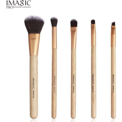 IMAGIC 5pcs Professional Makeup Brushes Metal Tube Set Foundation Blending Face Brush Makeup Tools