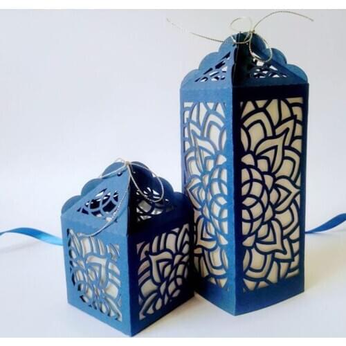 Hollow Lantern Box Metal Cutting Dies Stencil Scrapbooking DIY Album Stamp Paper G6DA
