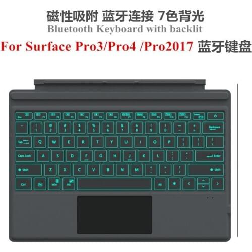 Luxury Advanced Keybaord for Microsoft Surface Pro 4 / Pro 3,Slim Backlits Wireless Bluetooth Case with Trackpad+750mAh Battery