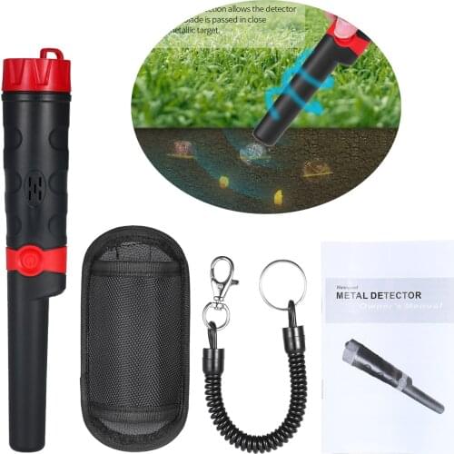 Handle Pinpointer Metal Detector Metal Pointer Treasure Hunting Tool Waterproof Metal Locator Buzzer Vibration Automatic Tuning