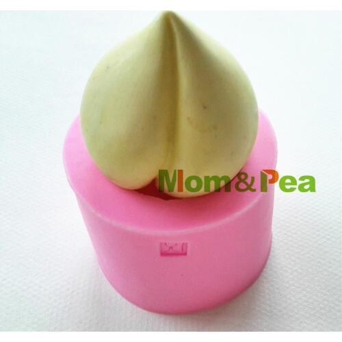 Mom&Pea 0902 Free Shipping Size Medium Peach Shaped Silicone Mold Cake Decoration Fondant Cake 3D Mold Soap Mold Food Grade
