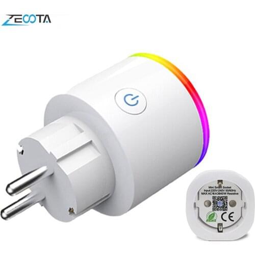 Wifi Smart Plug Mini Homekit EU Electircal Socket Energy Monitoring 15A Voice Remote Control by Smartlife Tuya Alexa Google Home