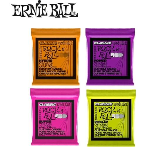 Original Ernie Ball Slinky Classic Pure Rock n Roll Pure Nickel Wrap Electric Guitar Strings 2253 2252 2250 2251
