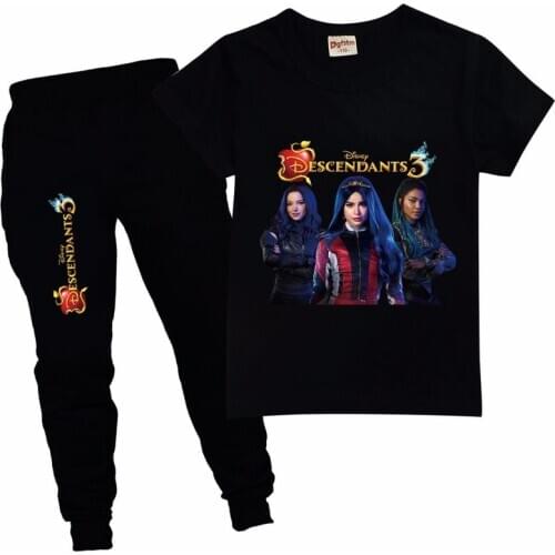 Spring girls hoodie sweatshirts set descendants Sleeve Hoodied Sweatshirt Pockets Pants Suit Two Piece Set Outfits sweatsuit