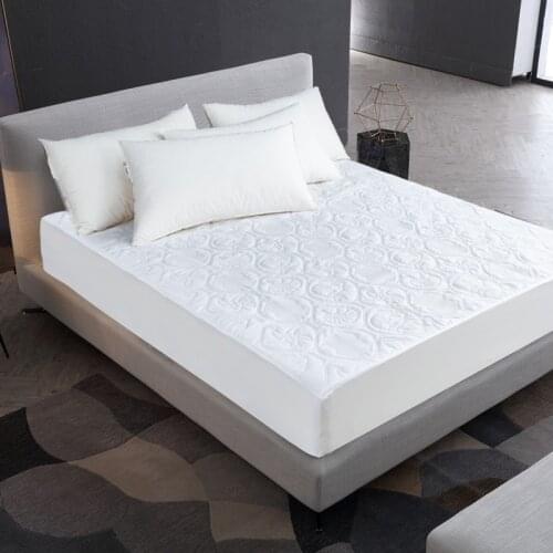Waterproof Solid Cover Mattress Protector Fitted for Mattress Thick Soft Pad Bed Polyester Quilted Embossed Mattress Protector