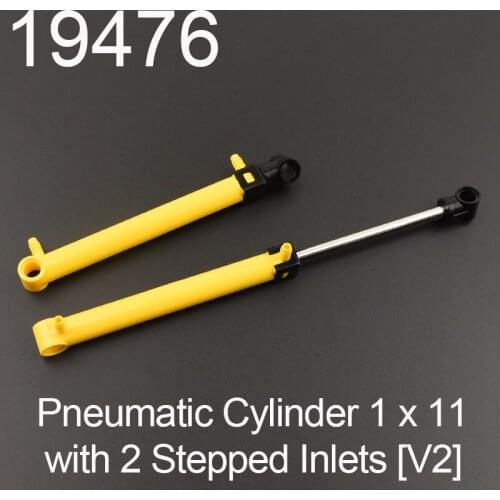 19476 High-Tech Pneumatics Parts Cylinder 1x11 with 2 Stepped Inlets Building Block Bricks Accessories Parts MOC Education Toys