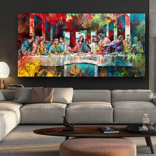 Famous Paintings Da Vincis Last Supper Graffiti Art Classical Art Decorative Painting Wall Art Oil Painting Room Decoration
