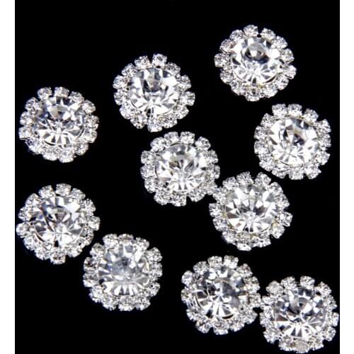 10x Round Buttons Flatback Embellishment Wedding Craft
