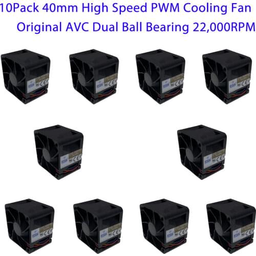 10pcs 40mm powerful cooling fan For AVC 4028 12V 1A DBTB0428B2G high- speed server fans 40*40*28mm Dual Ball Bearing 4pin PWM