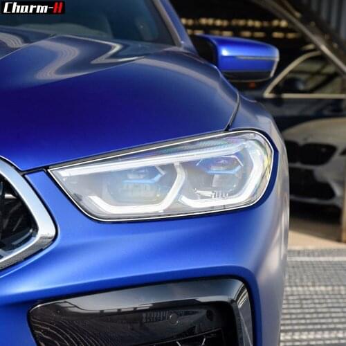 2 Pcs Self Healing TPU Transparent Stickers Car Headlight Protective Film for BMW M8 Competition F93 F91 F92 GTE 2020 Accessorie