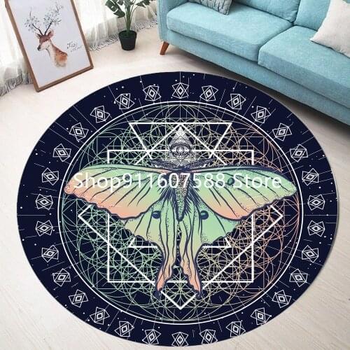 3D Moon Earth Printed Round Carpet Soft Mats for Living Room Anti-slip Rug Computer Chair Floor Mat for Home Decor Kids Room