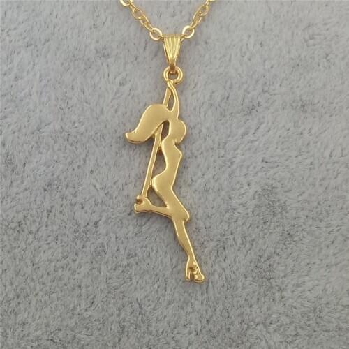 4 Colors Trendy Pole Dancer Necklace Strip Dancer Silhouette Gift for Bachelorette Party Women Pendant Necklace Figure Jewellery