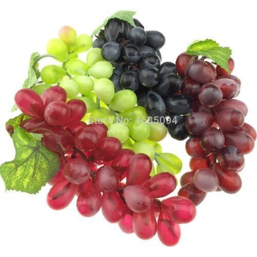 Gresorth 4pcs Artificial Lifelike Grape Cluster Fake Fruit Decoration Home Party Christmas Photography Props
