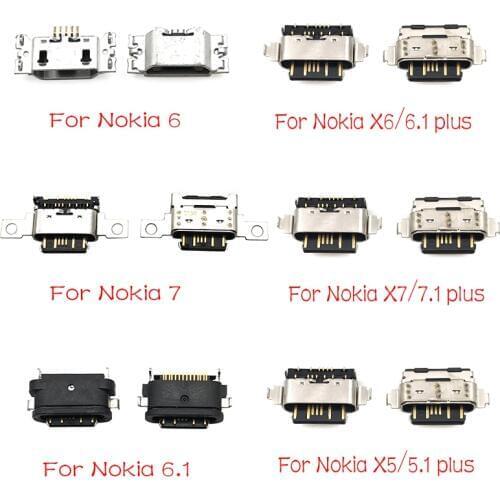 5pcs/lot For Nokia 3 6 7 Plus 8 6.1 7.1 5.1 Plus X5 X6 X7 Micro Usb Connector Charging Port Jack