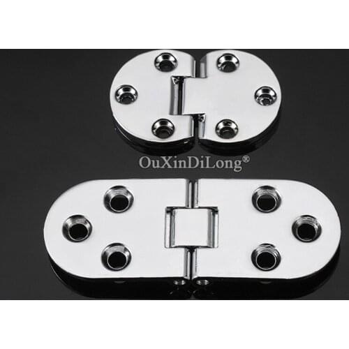 Brand New 50PCS Zinc Alloy Butler Tray Flap Hinges Round Edge 180 Degree Folding Hinges DIY Project Hidden Hinges