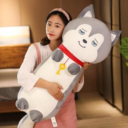 70-110cm Cute Animals Long Dog Husky Plush Toys Children Cloth Raccoon Doll Room Bed Decor Sleeping Pillow Baby Christmas Gift