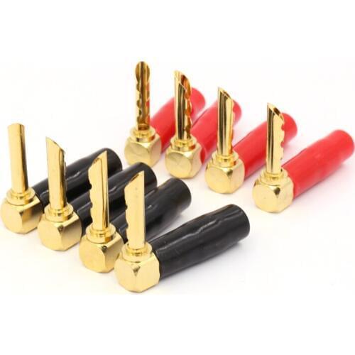 8PCS Right Angle 4mm Banana Plug ,Audio Speaker Cable Connector Screw