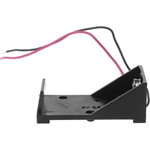 Battery Holder Case 9V Cell Carbon Storage Box Two Wire Lead Spring Clip DIY Plastic Batteries Container Connecting Solder