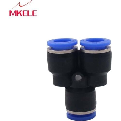 Free Shipping PY10 pneumatic 10mm Y Union Tube Quick Connecting Plastic One Touch In Fittings Stainless Steel Union Connector